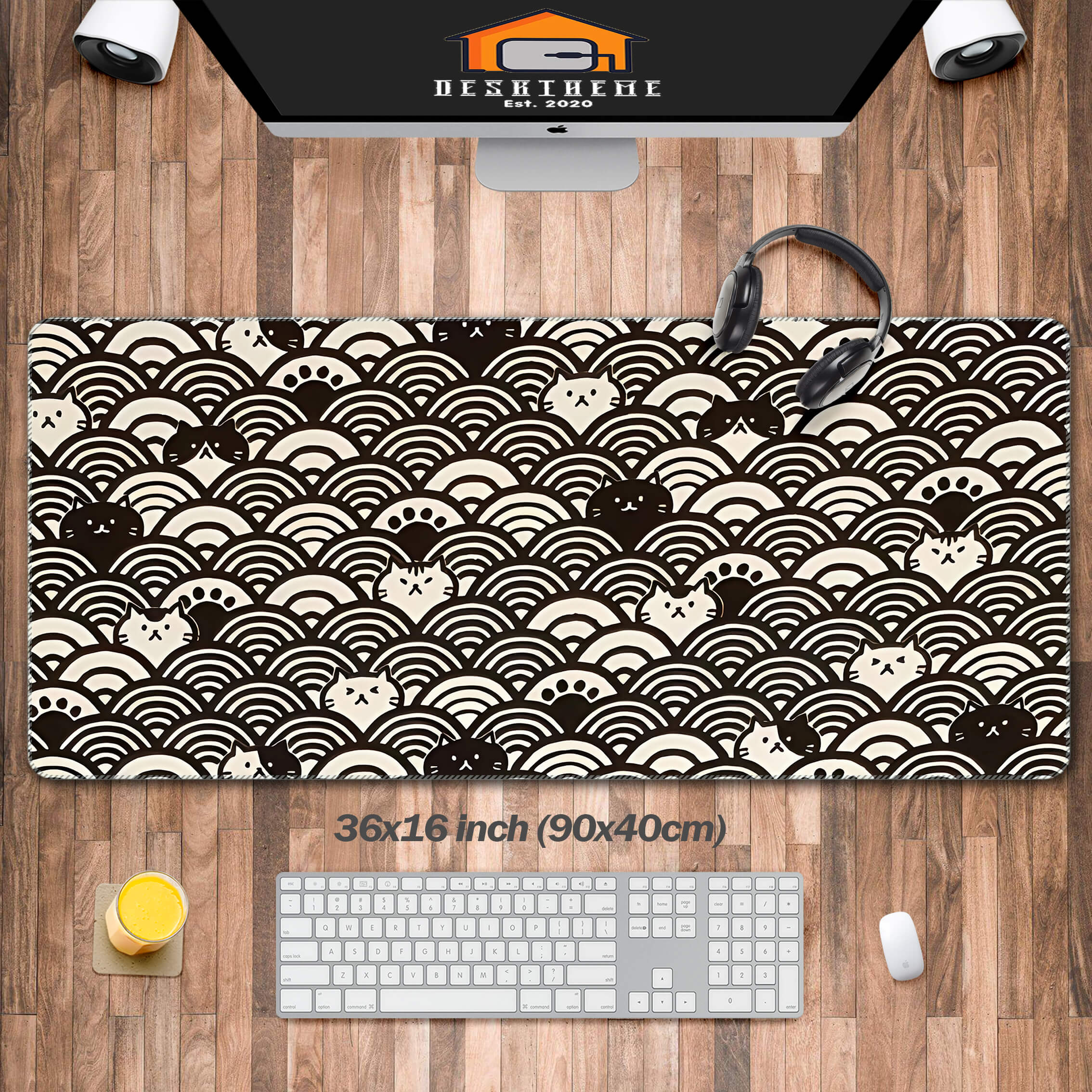 Allleftout Cute Japanese Qinghai Wave Desk Mat