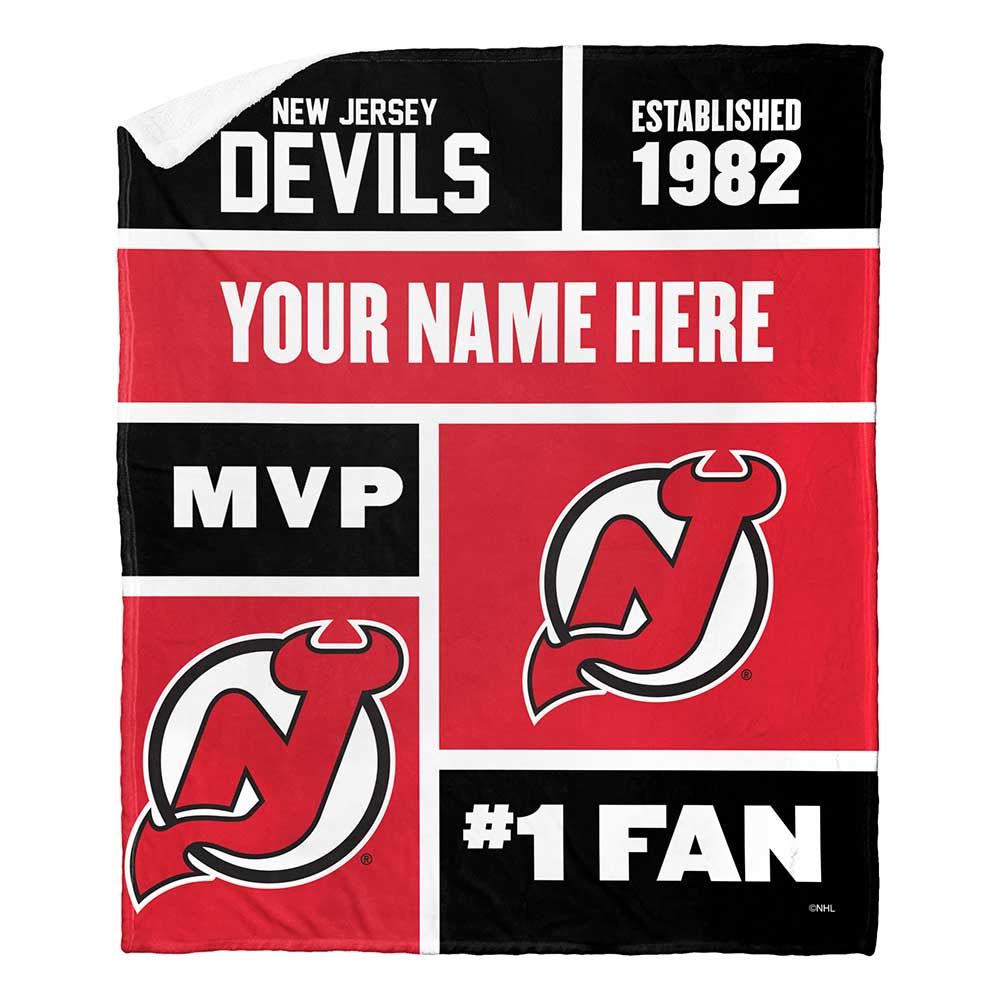 NHL New ey De Colorblock onalizilk Touherpa Throw Blanket