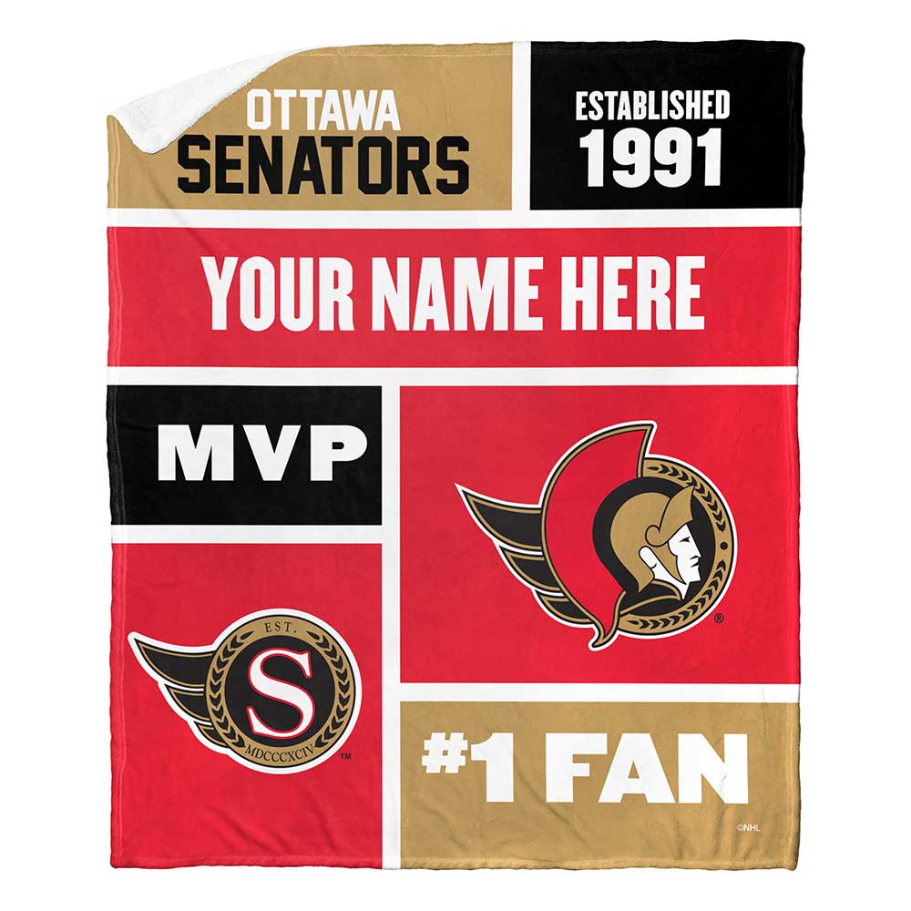 NHL Ottaena Colorblock onalizilk Touherpa Throw Blanket