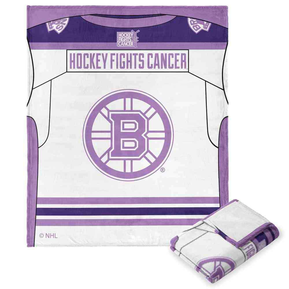 NHLton Br Hockey Fi Cancer ilk Touch Throw Blanket
