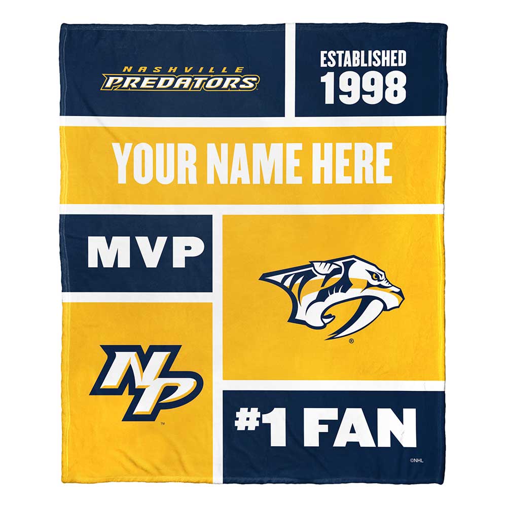 NHLhville Preda Colorblock onalizilk Touch Throw Blanket