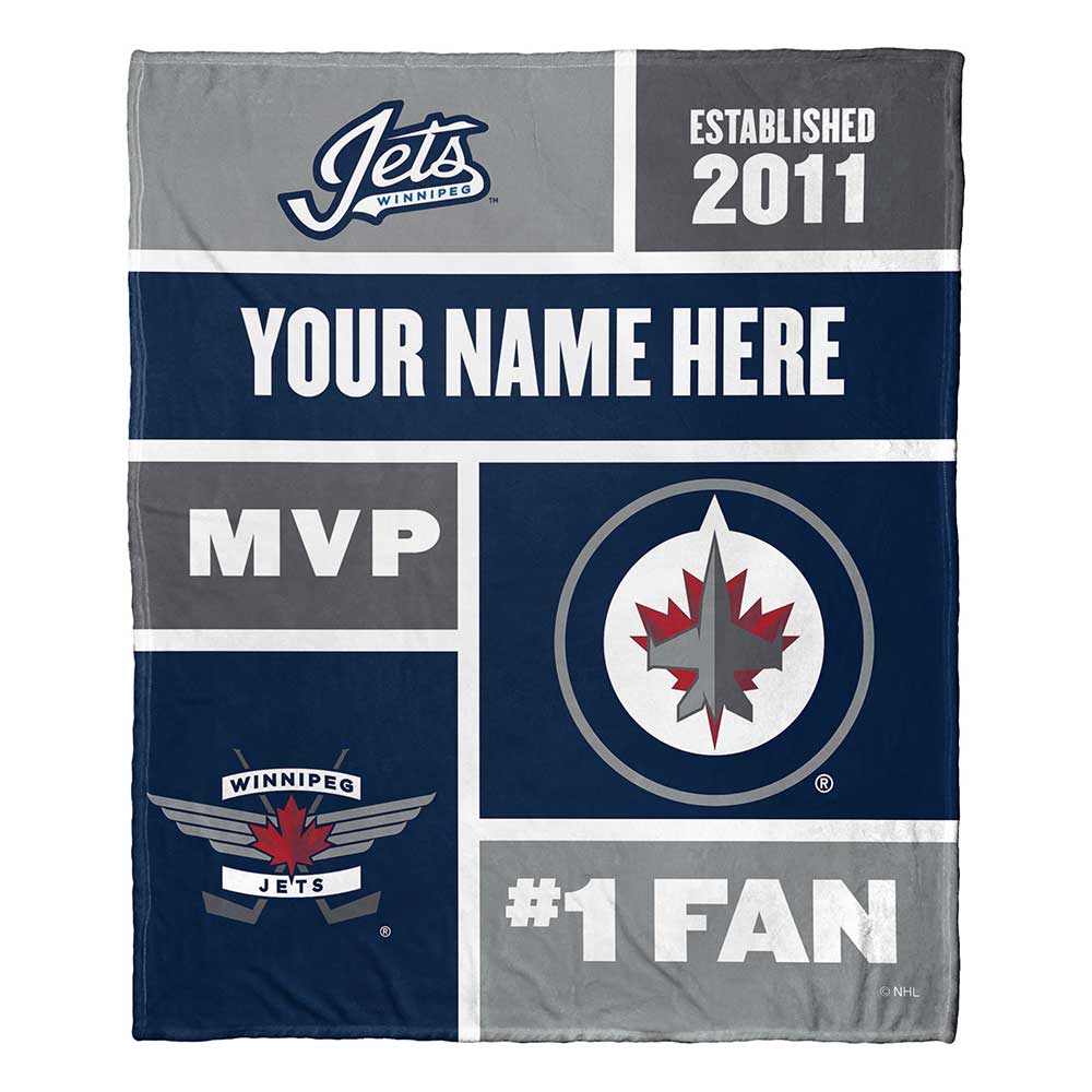 NHL Winnipeg Colorblock onalizilk Touch Throw Blanket