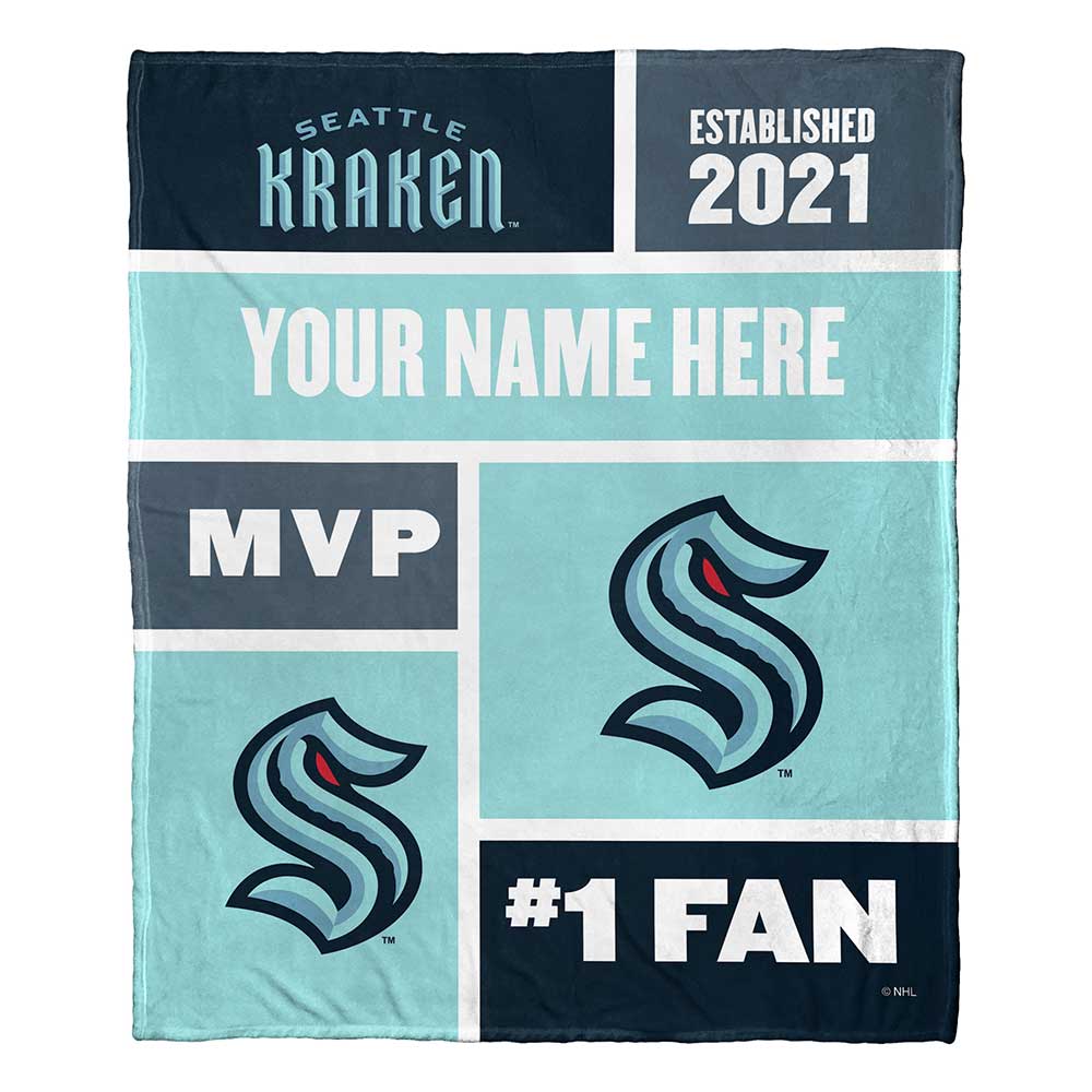 Neattle Kraken Colorblock onalizilk Touch Throw Blanket