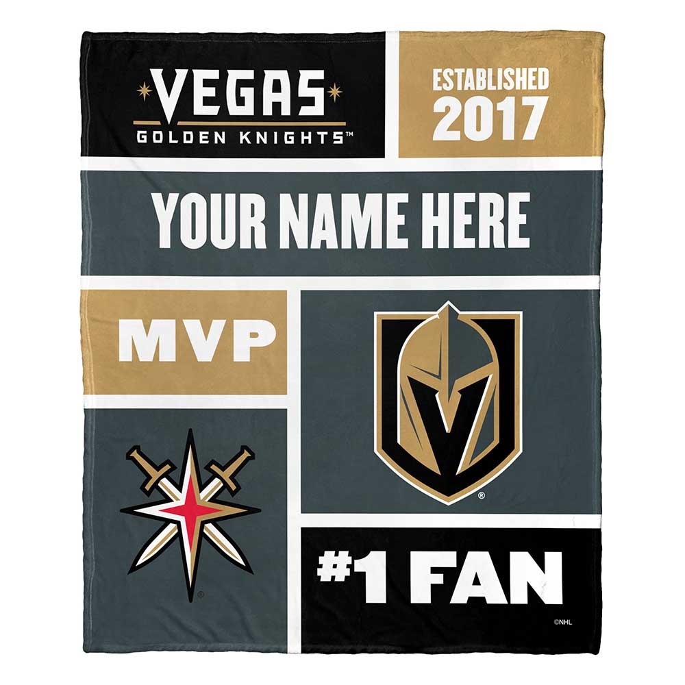 NHL V Golden Kni Colorblock onalizilk Touch Throw Blanket