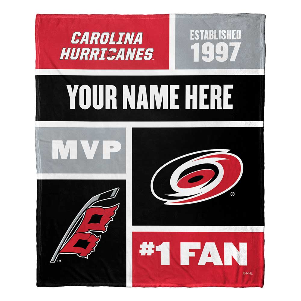 NHL Carolina Hurric Colorblock onalizilk Touch Throw Blanket