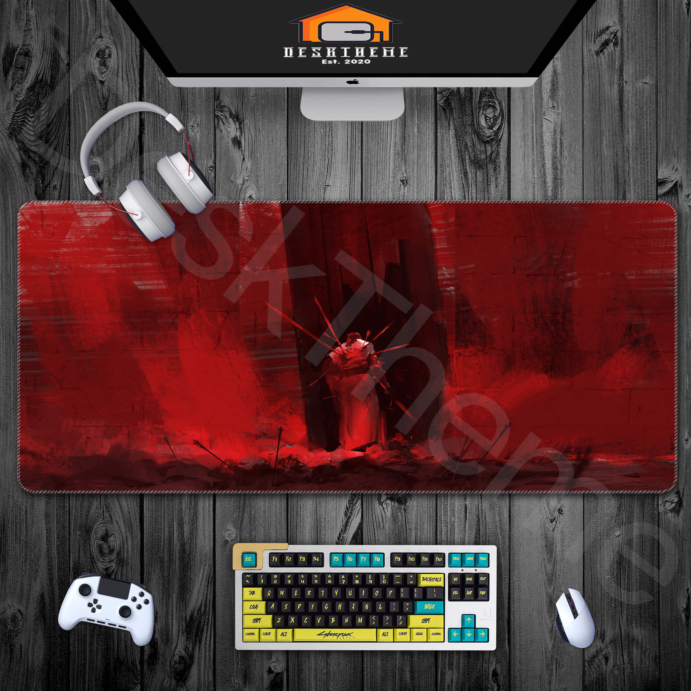 Allleftout Red Samurai Gaming Mouse Pad Xxl