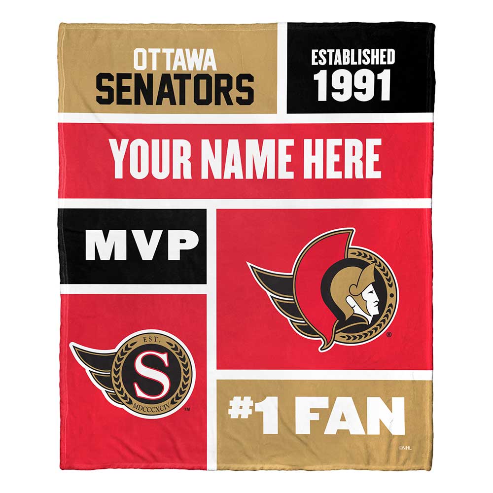 NHL Ottaena Colorblock onalizilk Touch Throw Blanket