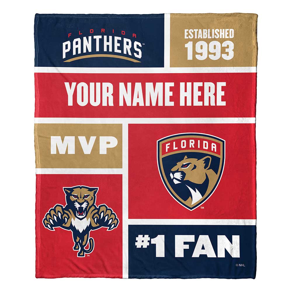 NHL Florida Pant Colorblock onalizilk Touch Throw Blanket