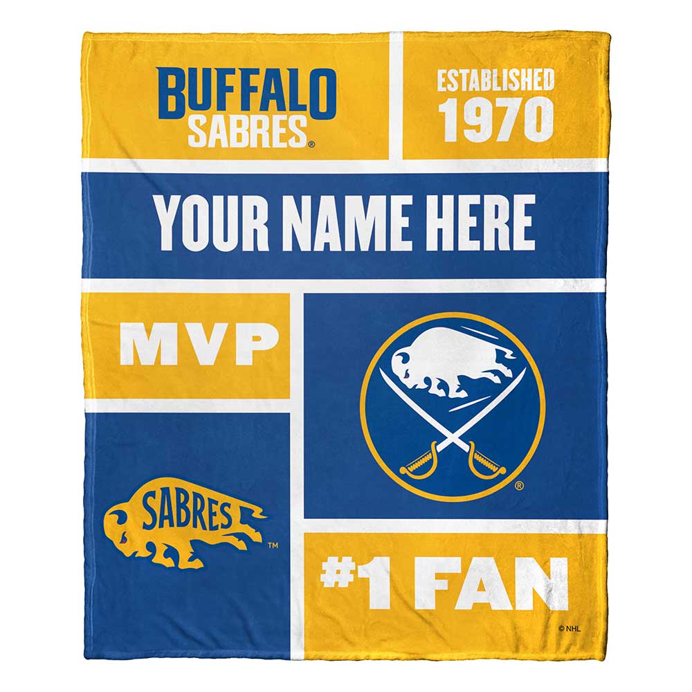NHL Buffaa Colorblock onalizilk Touch Throw Blanket
