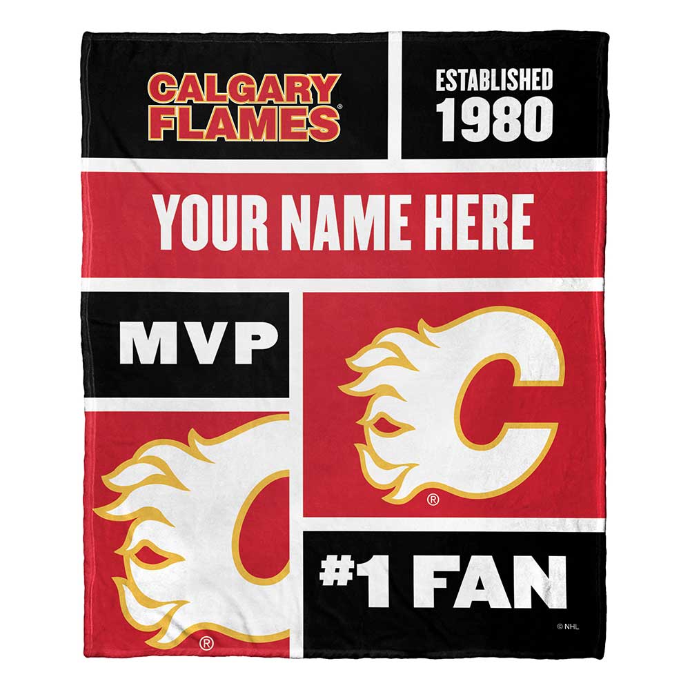 NHL Calgary Fl Colorblock onalizilk Touch Throw Blanket