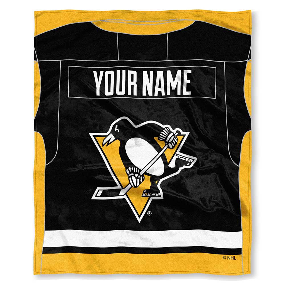 NHL Pburgh Peng ey onalizilk Touch Throw Blanket