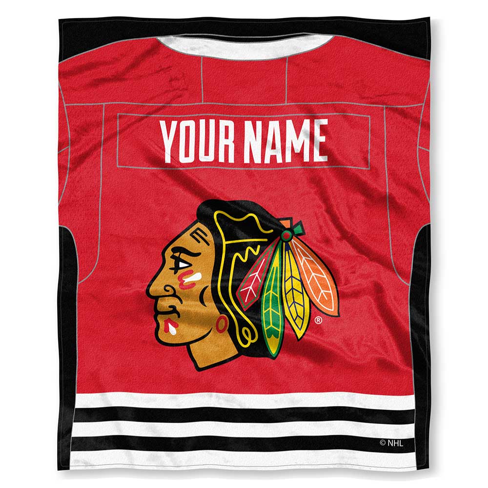 NHL Chicago Blackh ey onalizilk Touch Throw Blanket