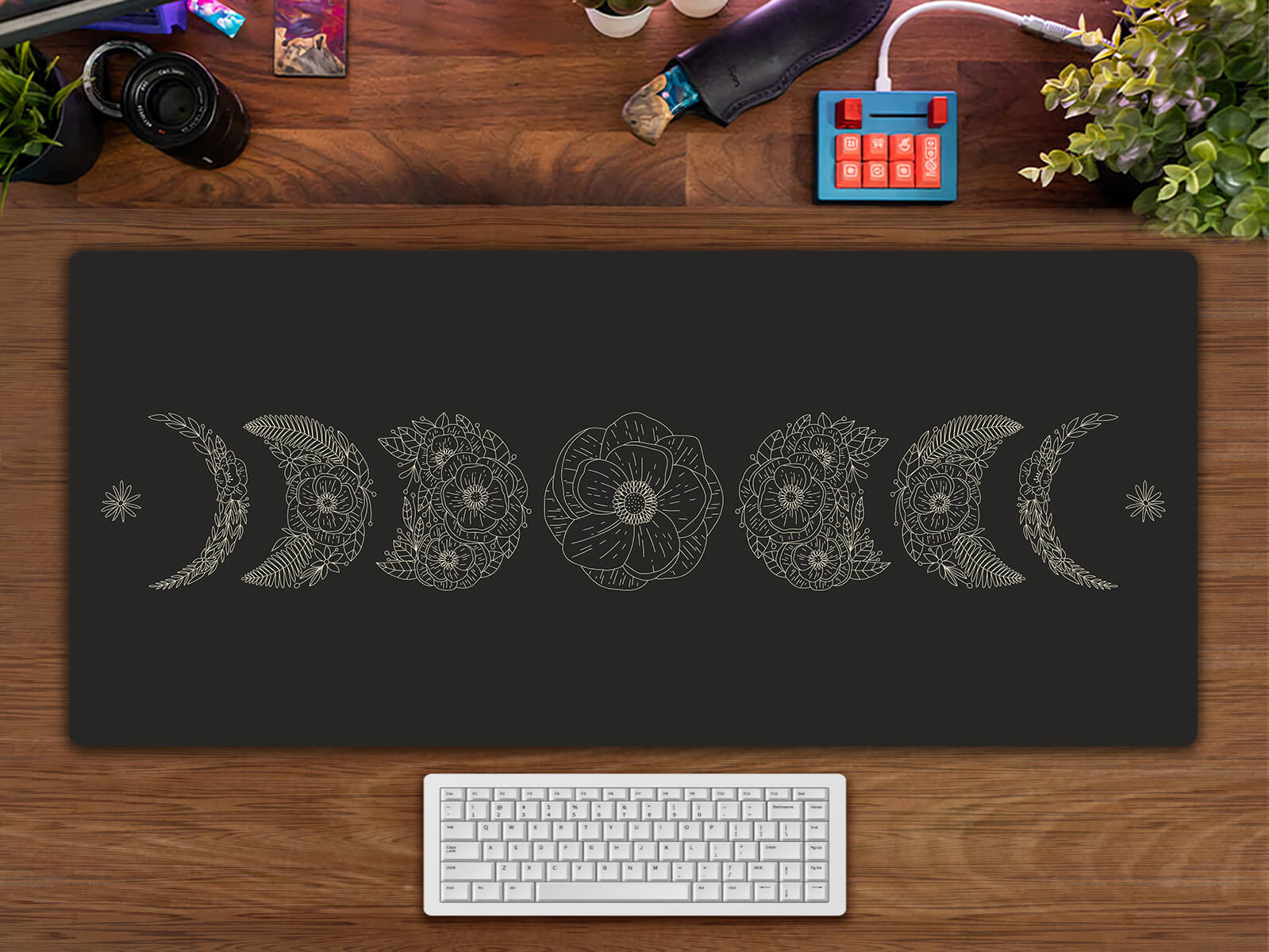 Allleftout Floral Moon Phases Mouse Pad Xxl(2 Designs)