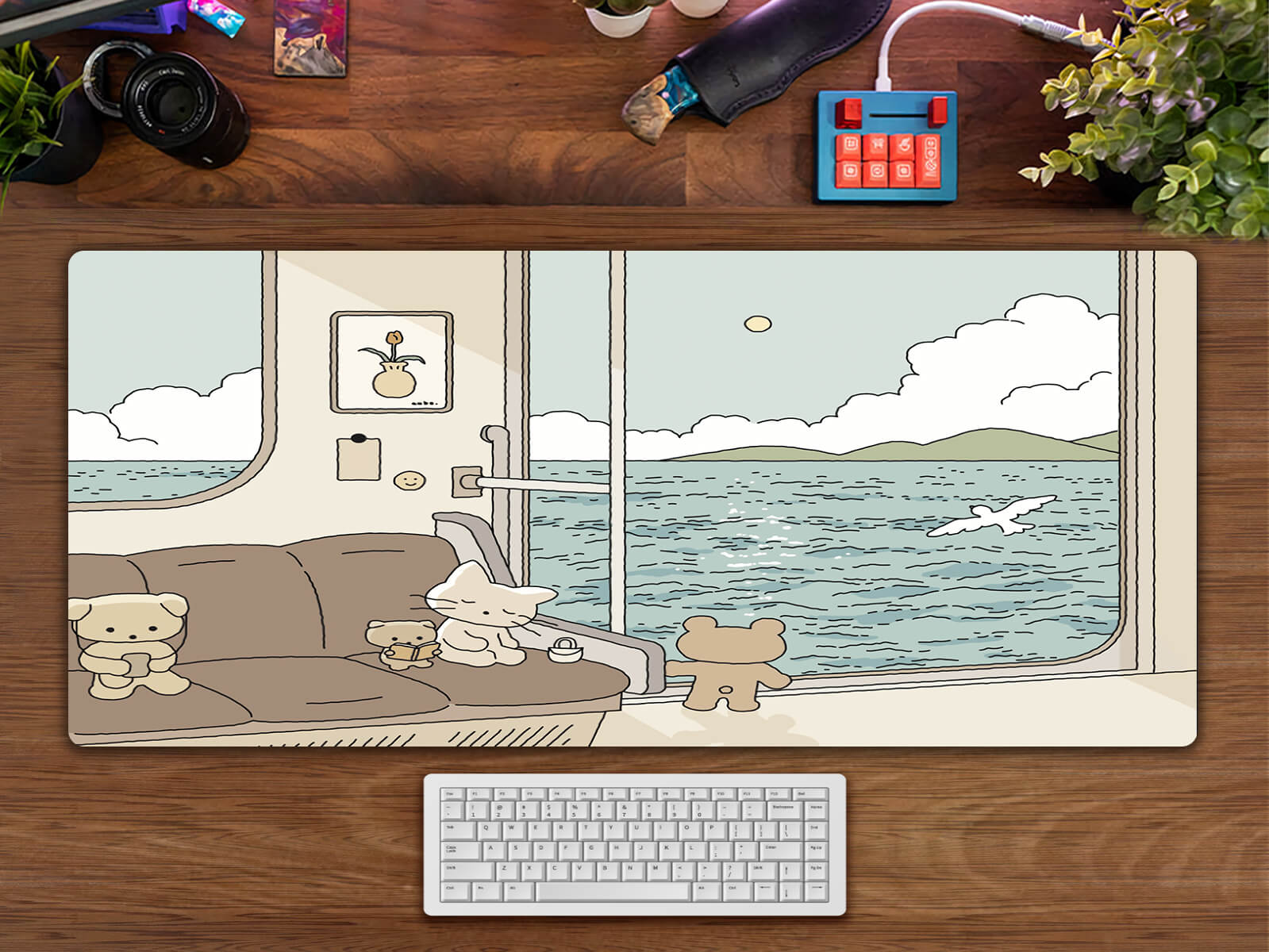 Allleftout Bunny And Bear Cute Desk Mat(4 Designs)