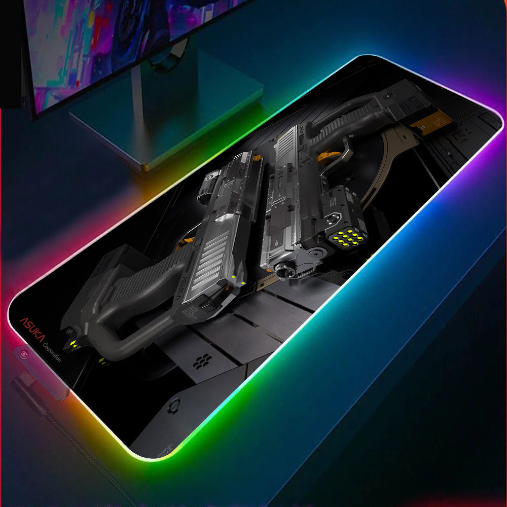 Allleftout Cyberpunk Pistol Rgb Gaming Mouse Pad