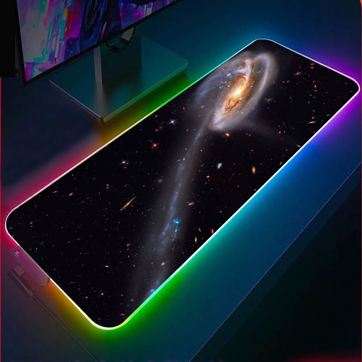 Allleftout Space Art Rgb Gaming Mouse Pad