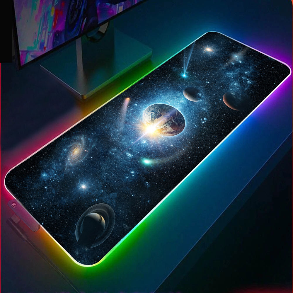 Allleftout Space Planet Rgb Gaming Mouse Pad