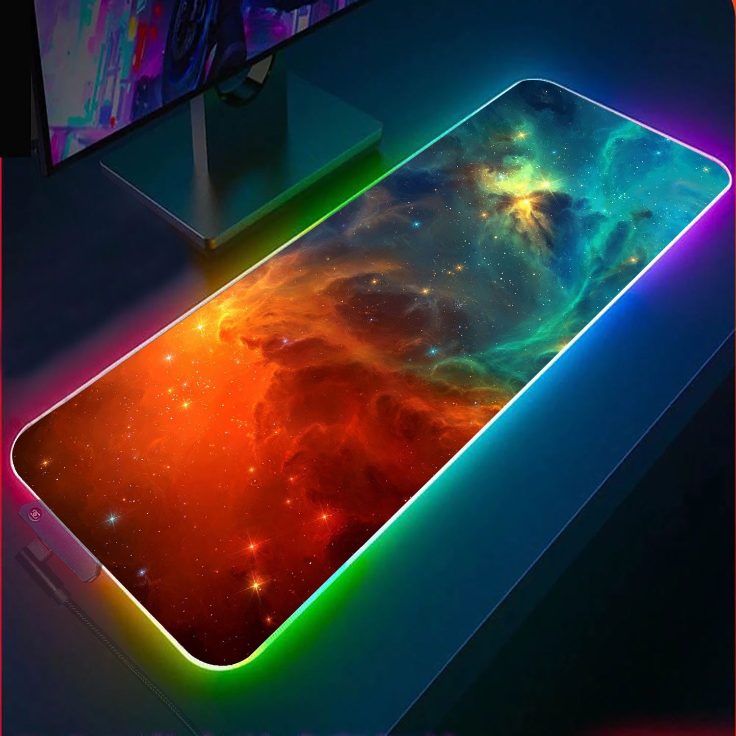 Allleftout Nebula Space Rgb Gaming Mouse Pad