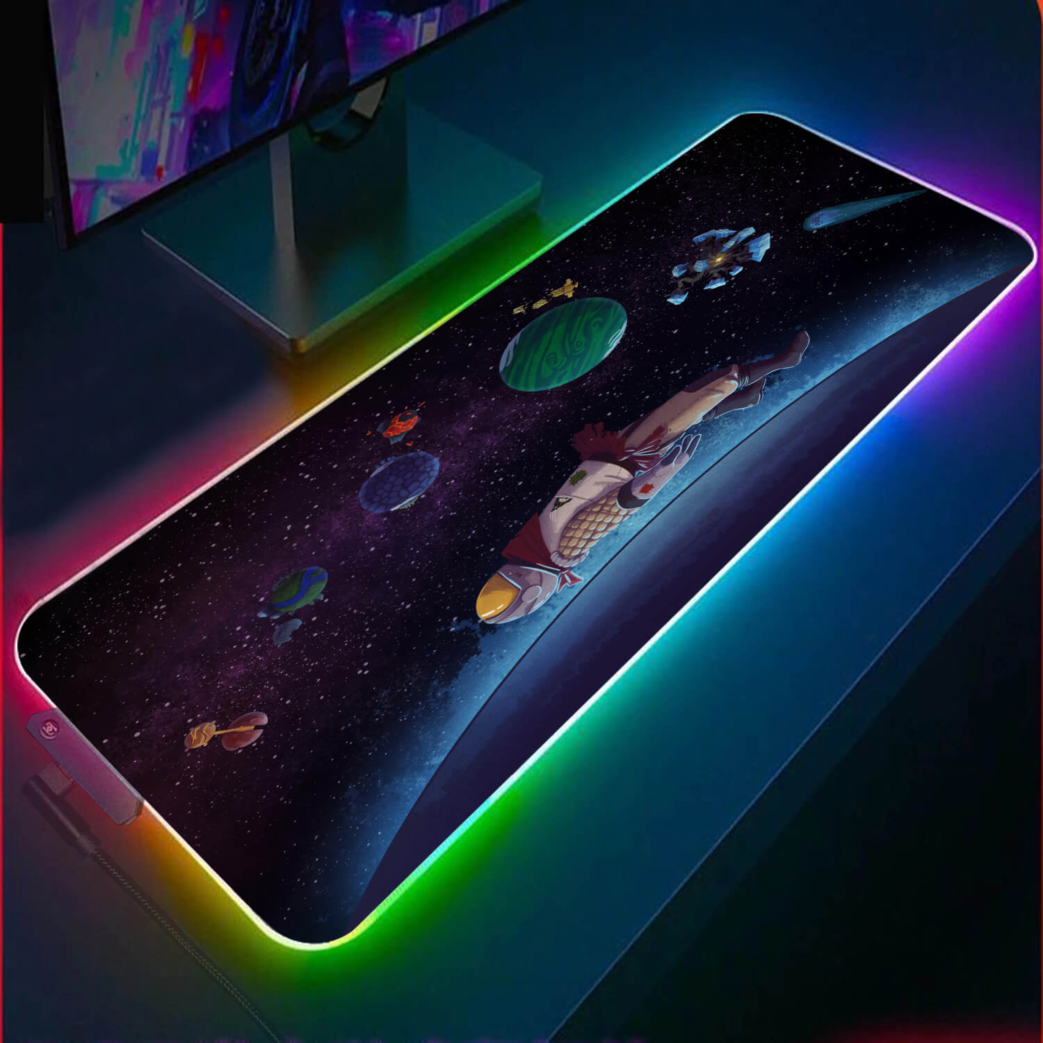 Allleftout Cute Spaceman Rgb Gaming Mouse Pad