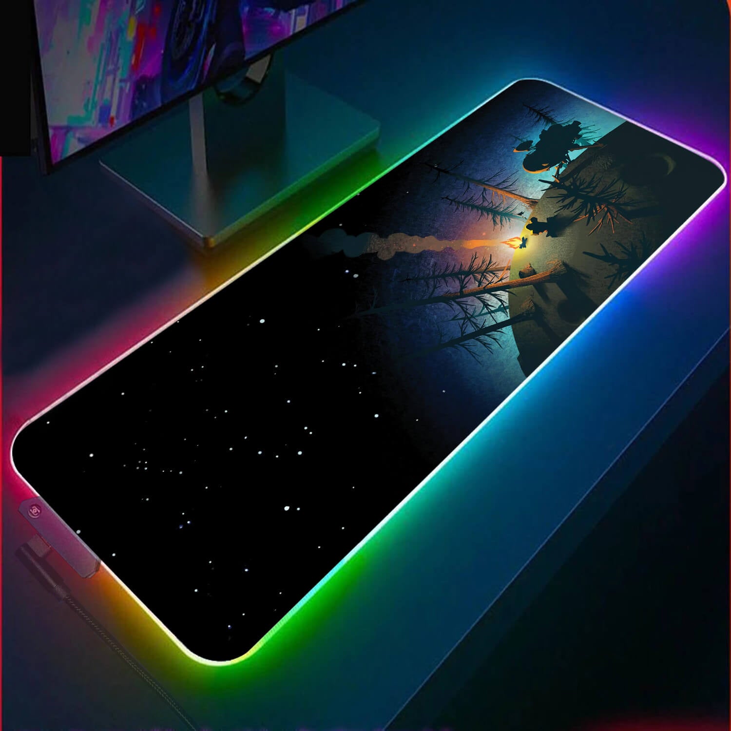 Allleftout Cute Earth Rgb Gaming Mouse Pad