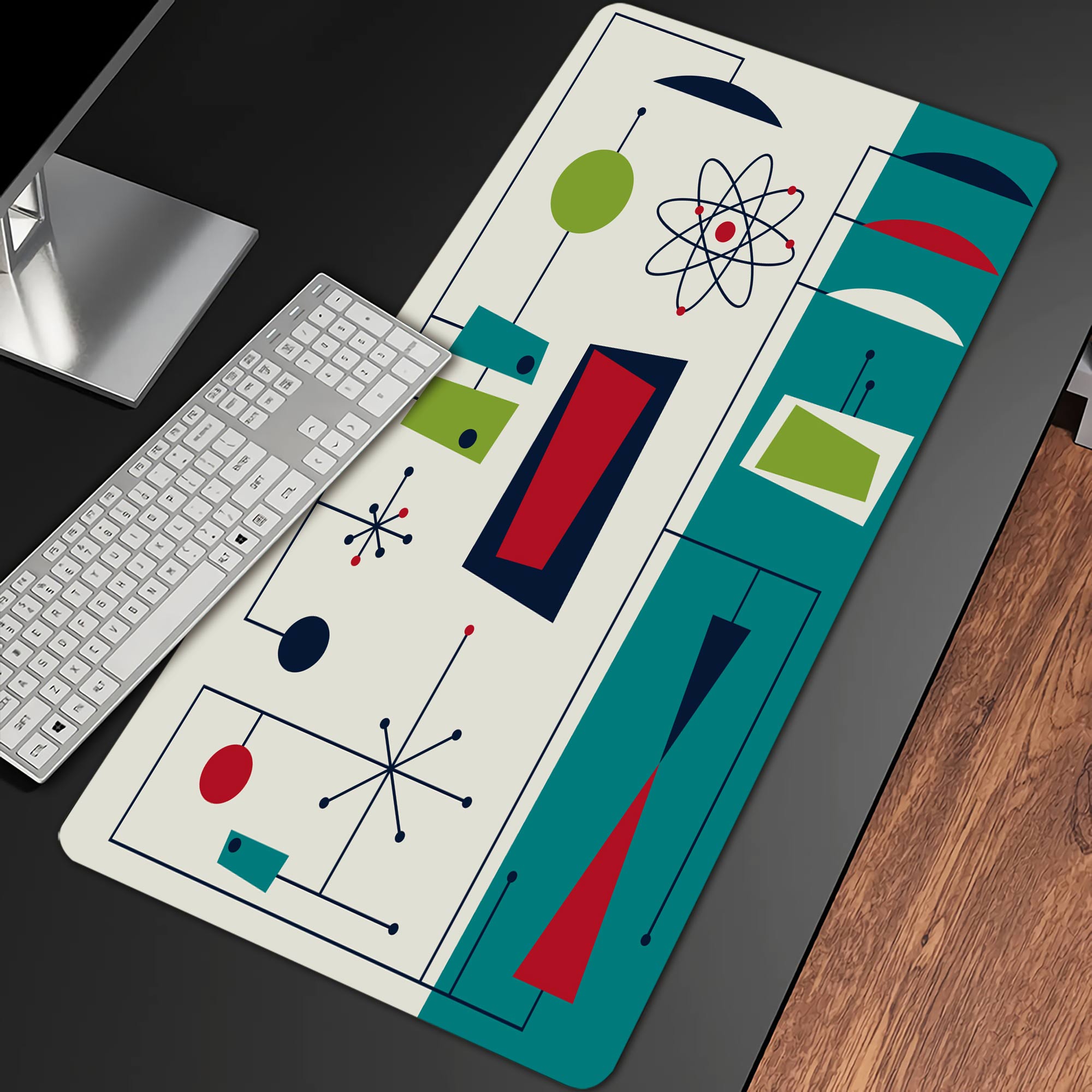 Allleftout Mid Century Modern Style Shapes Desk Pad(4 Patterns)