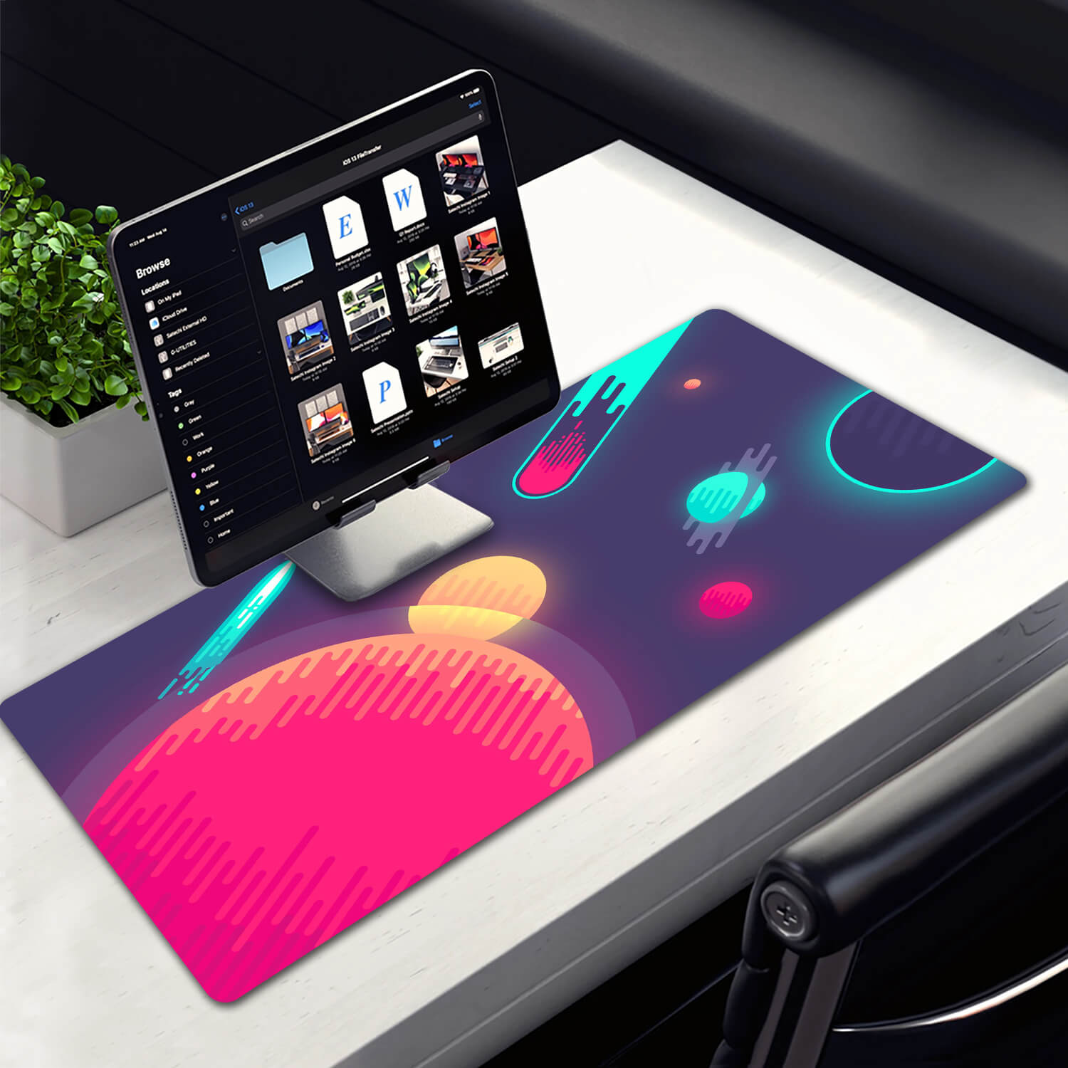 Allleftout Neon Planet Desk Pad