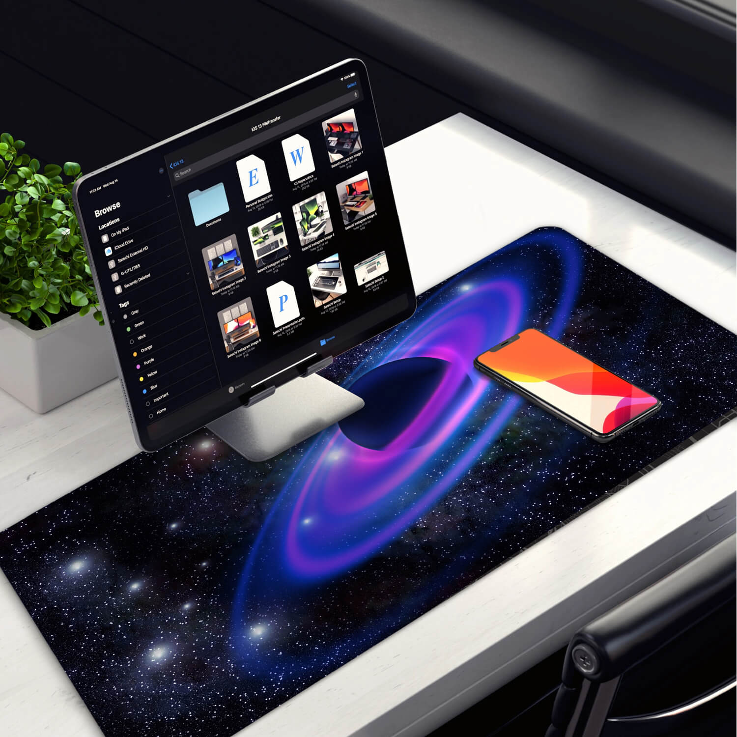 Allleftout Neon Space Desk Pad
