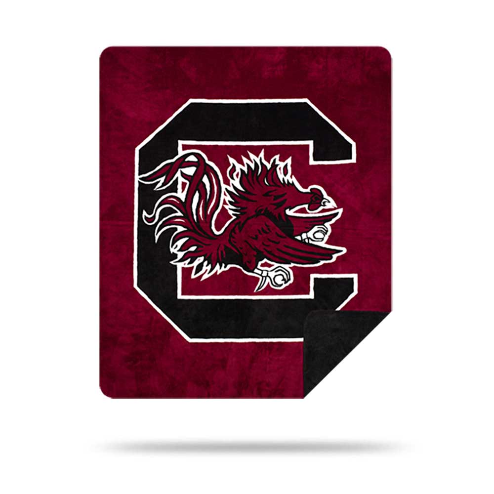 NCouth Carolina Gamec Silver Knit Throw Blanket