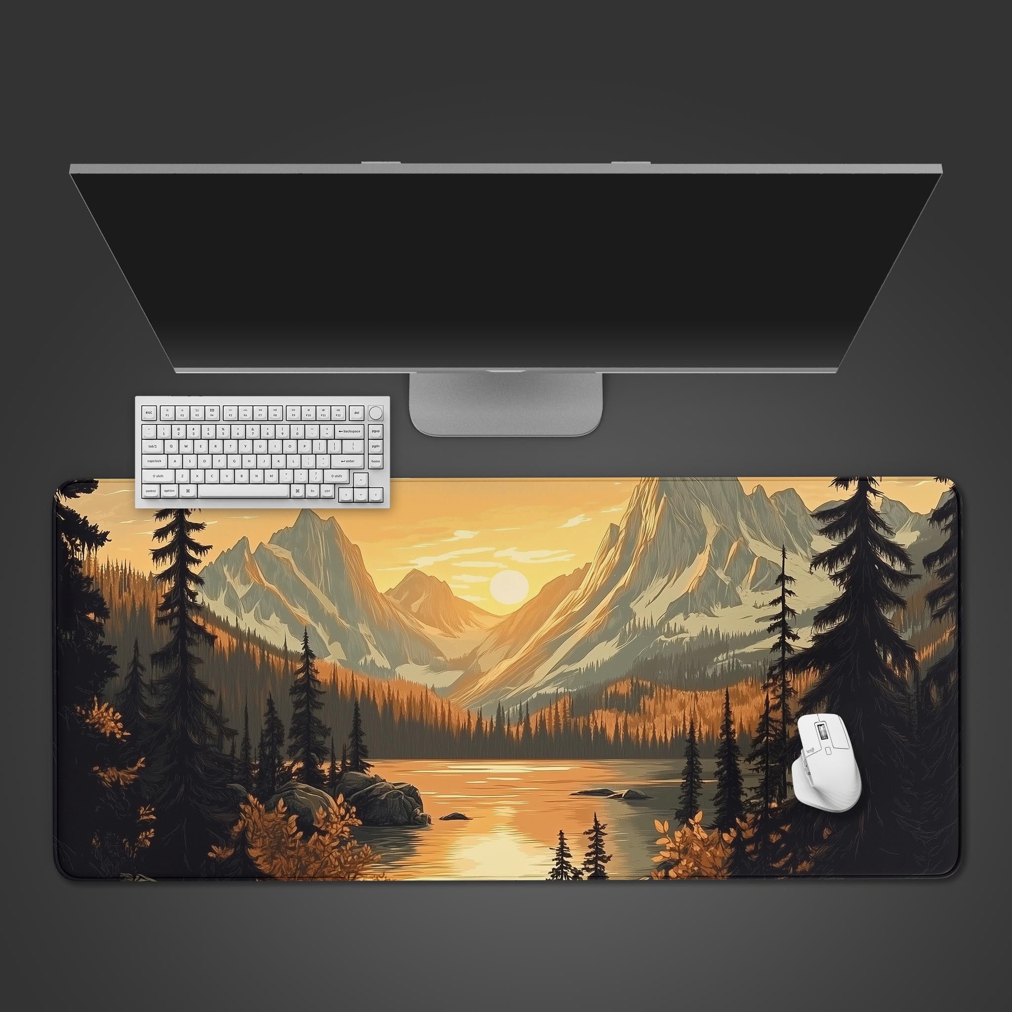 Allleftout Majestic Mountain Sunset Desk Pad