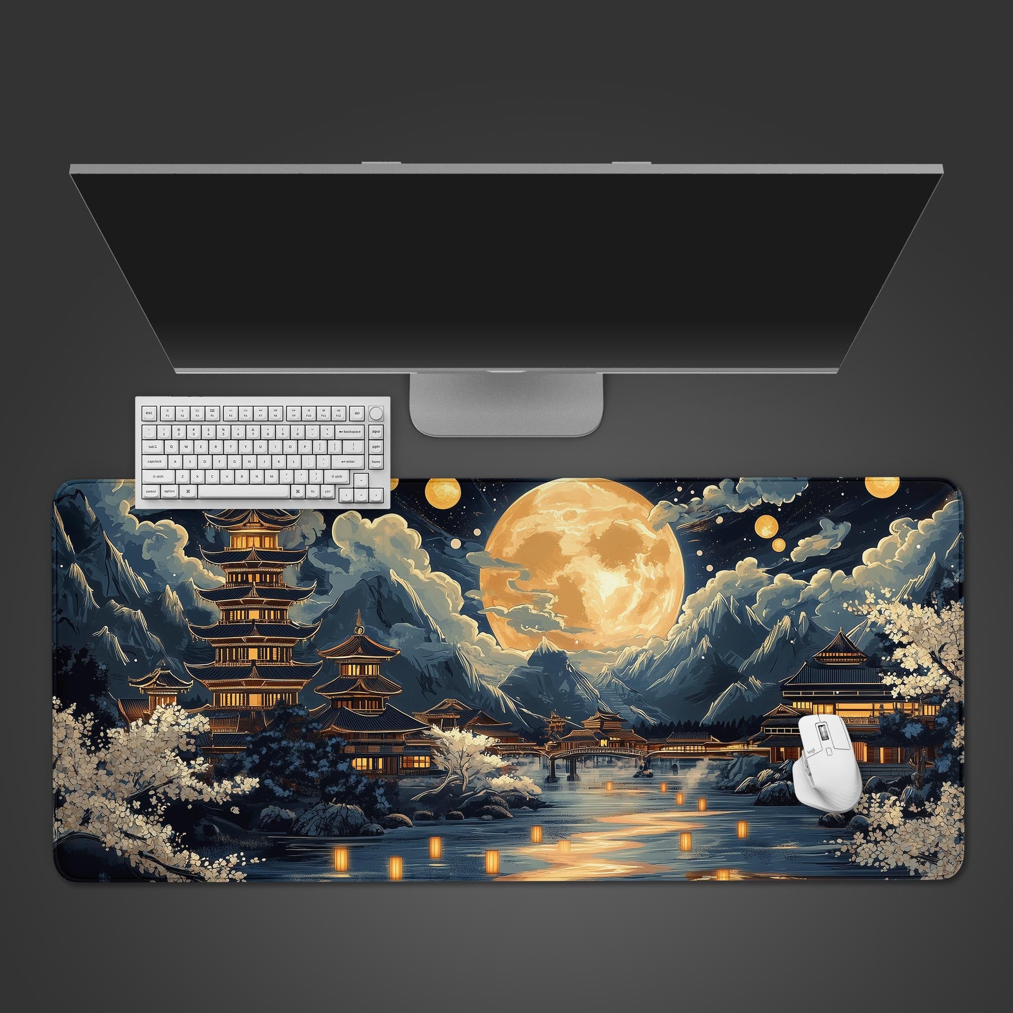 Allleftout Fantasy Japanese Full Moon Desk Pad