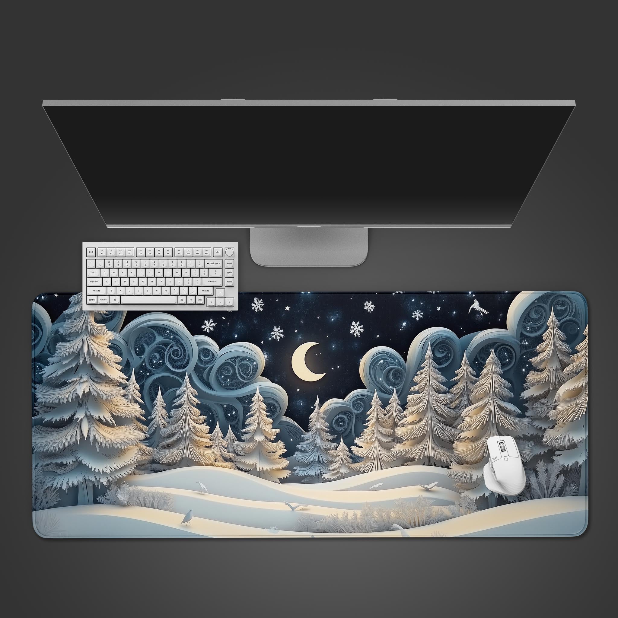 Allleftout Frosted Forest Kawaii Desk Pad