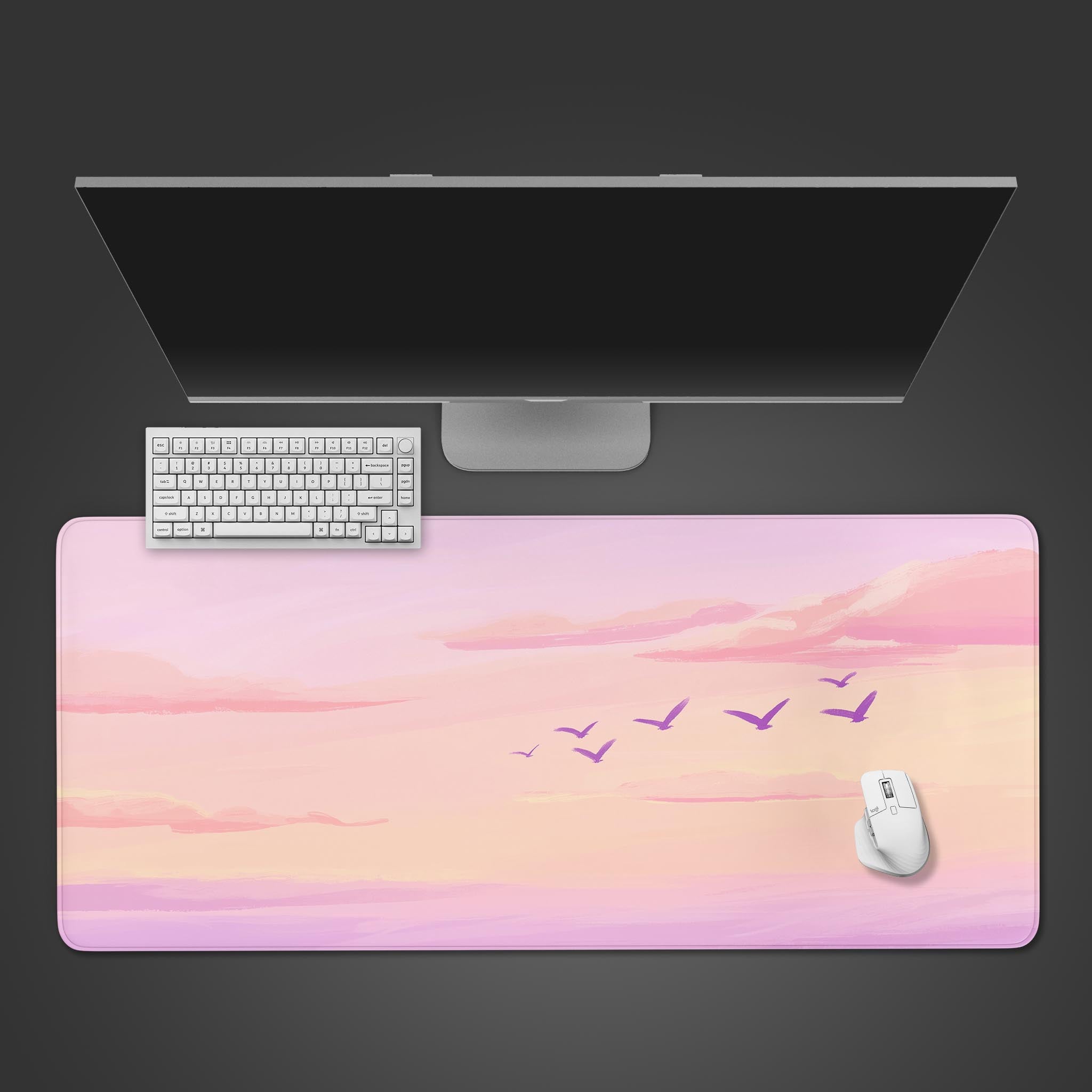 Allleftout Cute Pink Pastel Sky Desk Pad