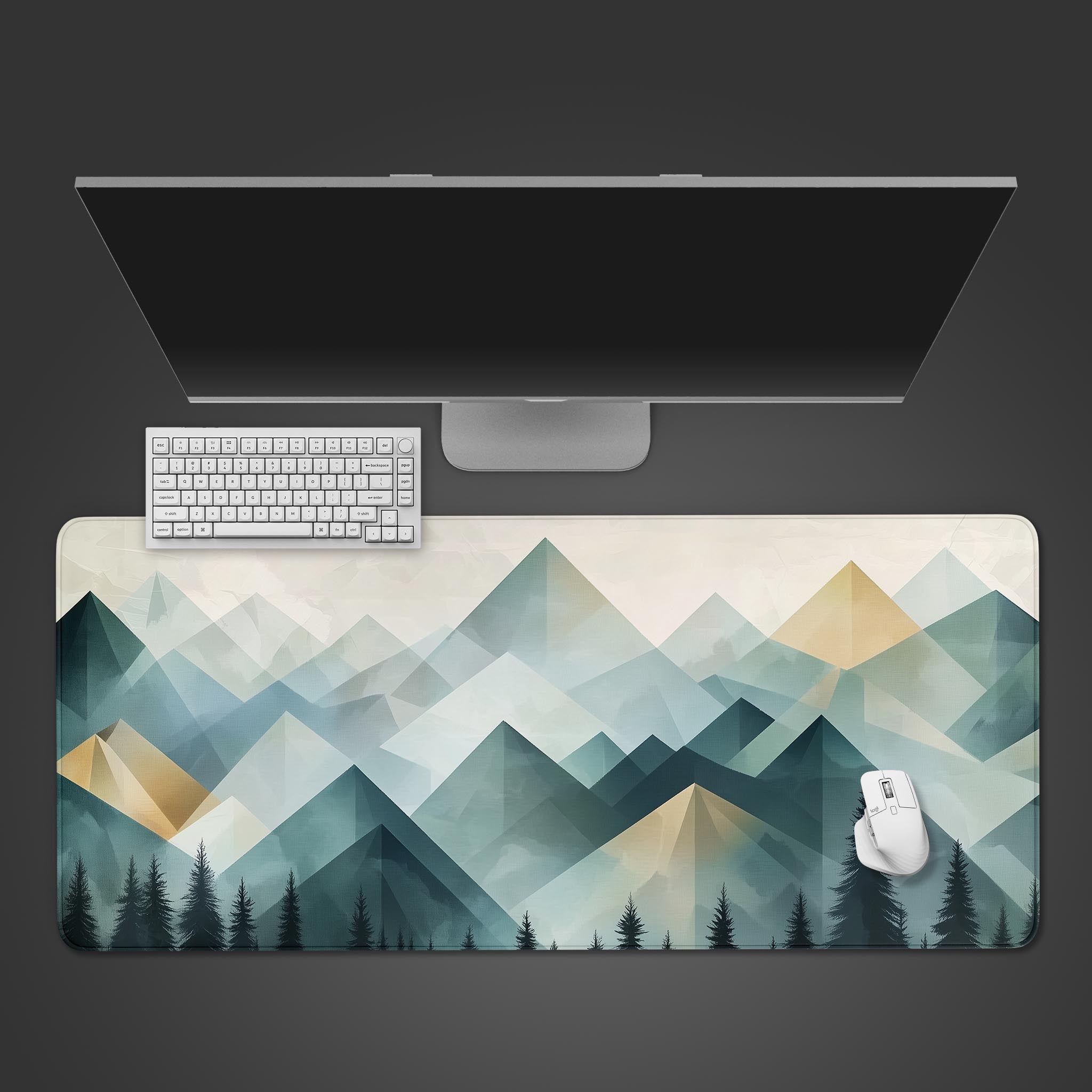 Allleftout Geometric Mountain Desk Pad