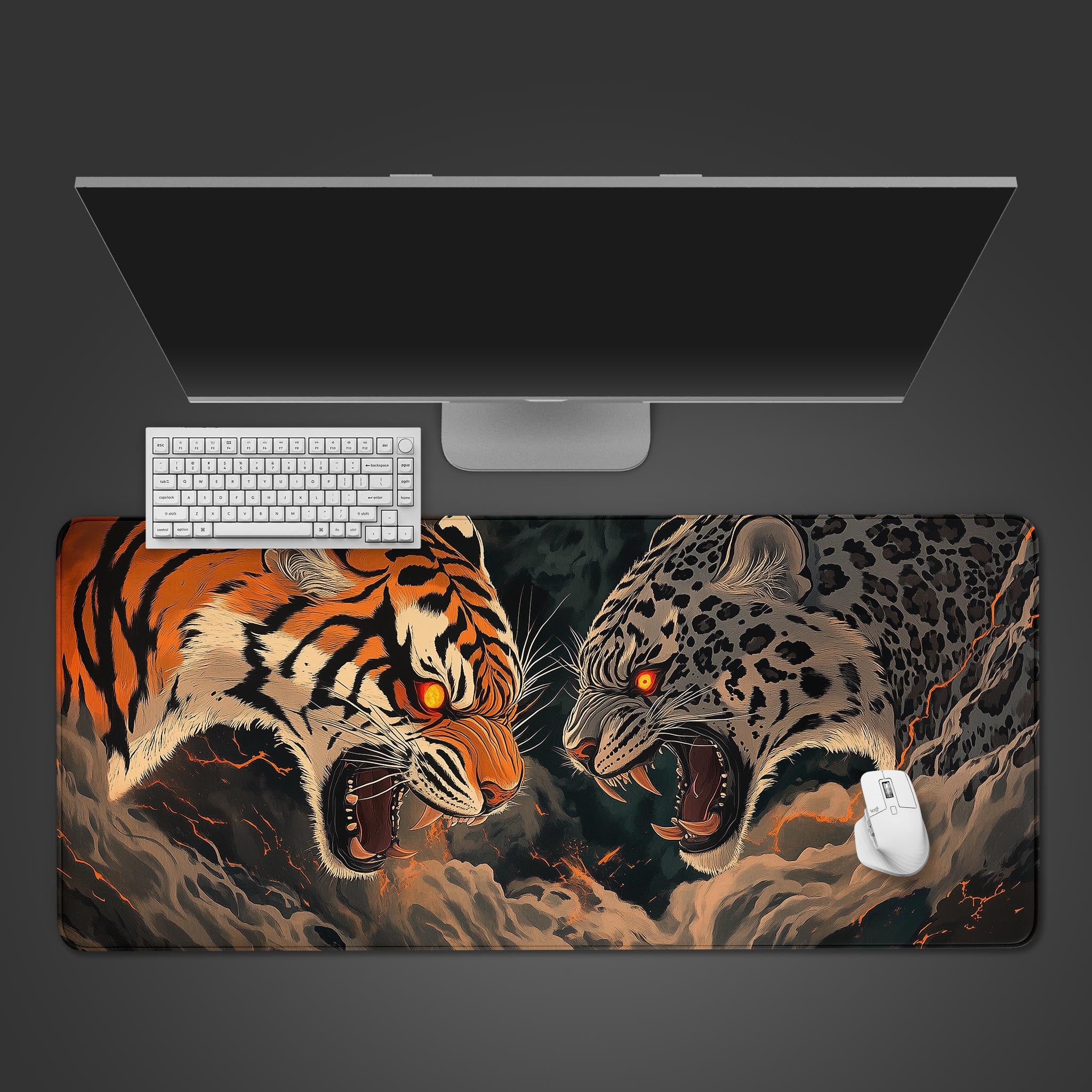 Allleftout Demonic Tigers Desk Pad