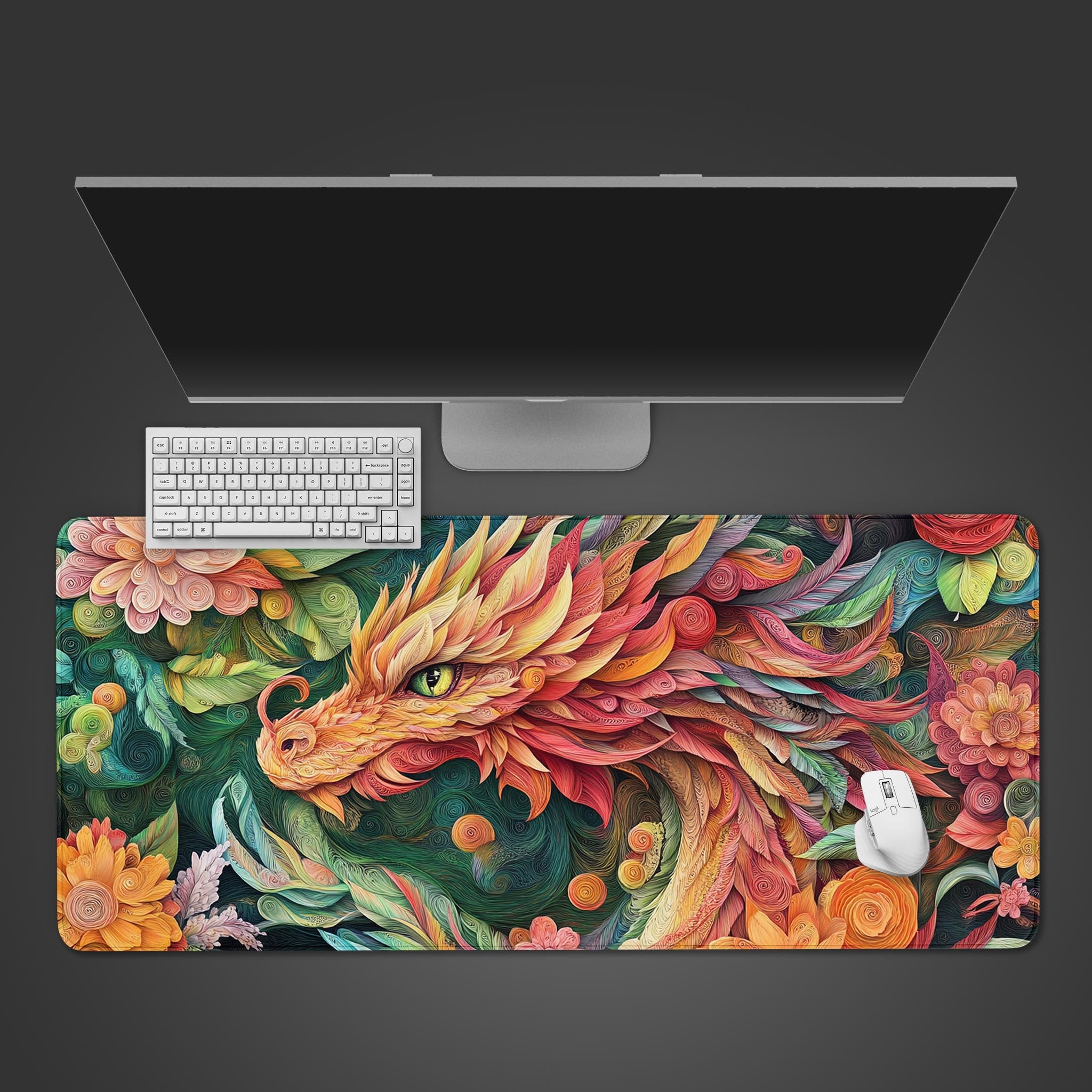 Allleftout Blossoming Wyvern Desk Pad