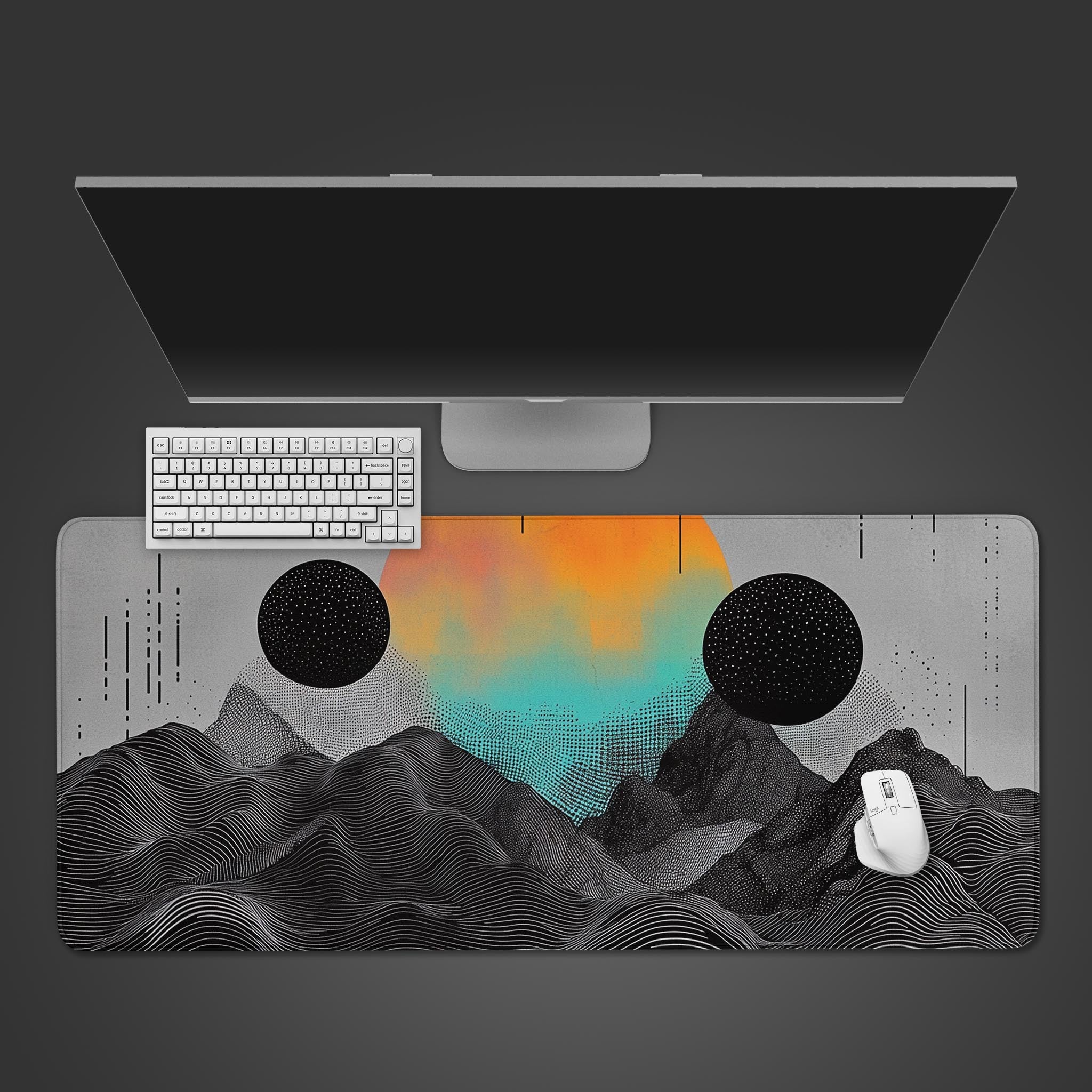 Allleftout Circle Dots Abstract Desk Pad