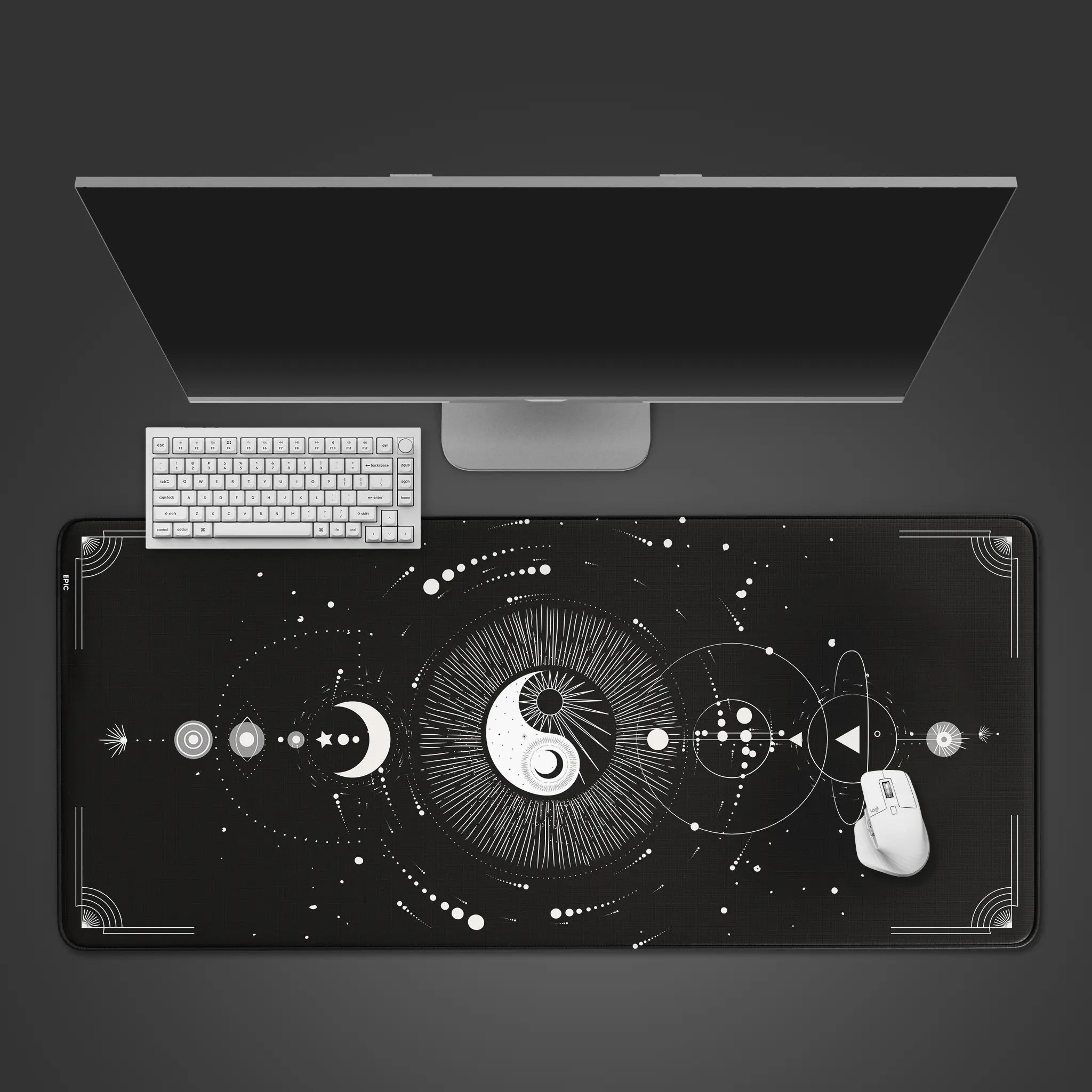 Allleftout Black Yinyang Desk Pad