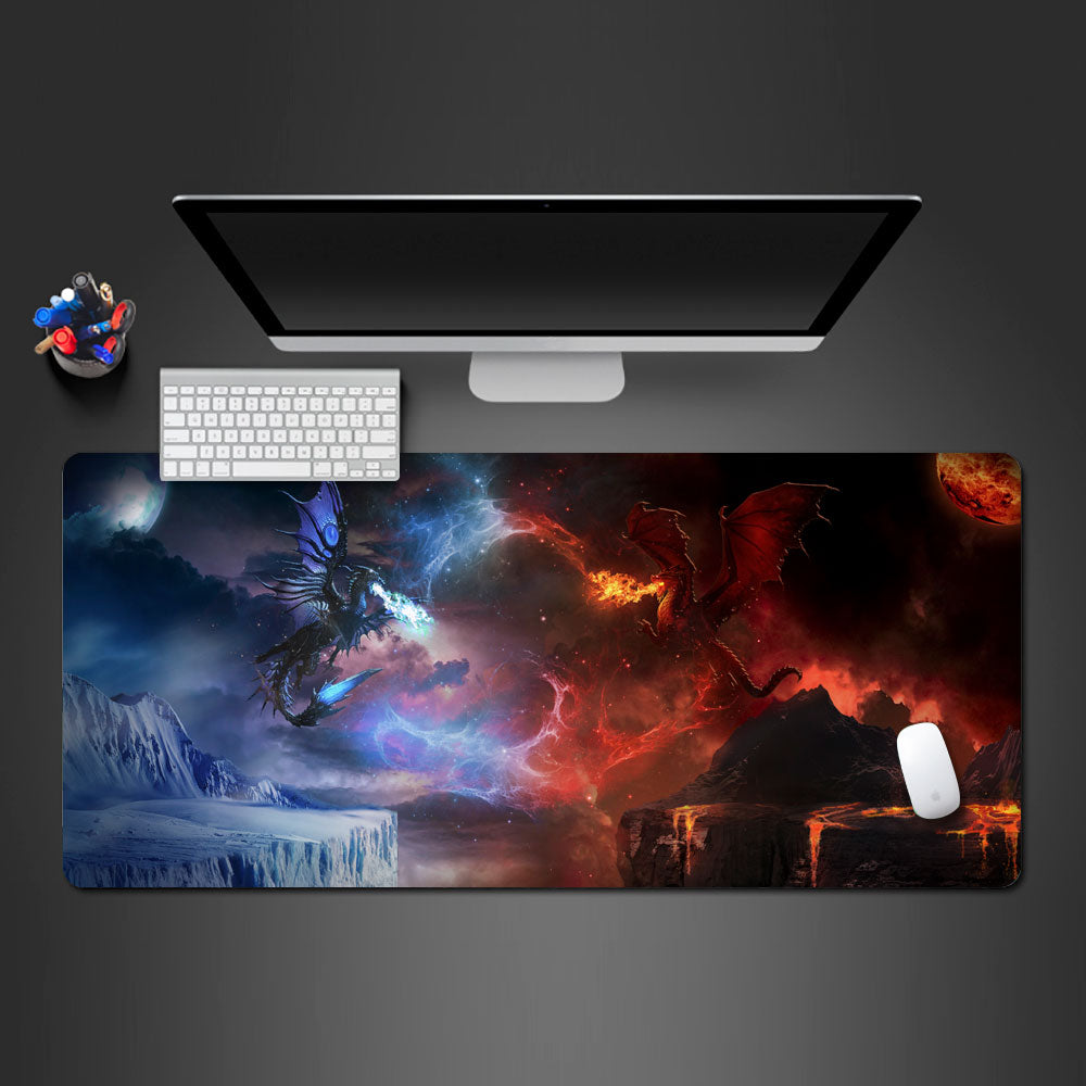 Allleftout Fire And Ice Dragon Desk Pad