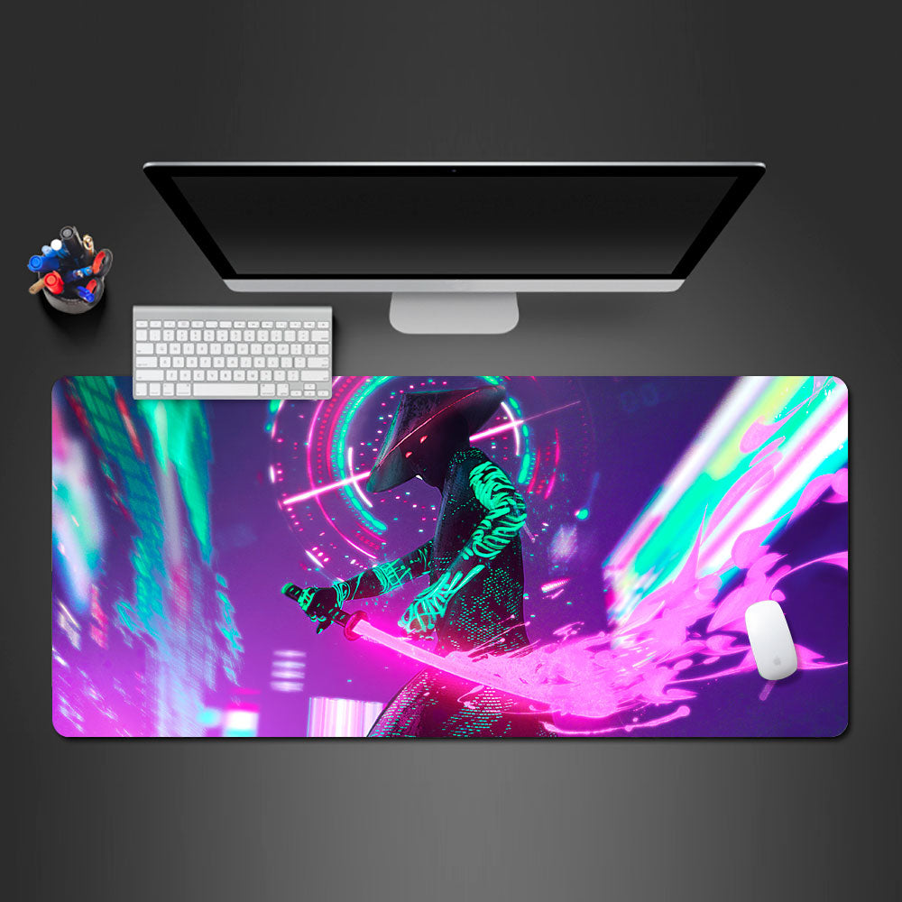 Allleftout Epic Cyberpunk Samurai Desk Pad