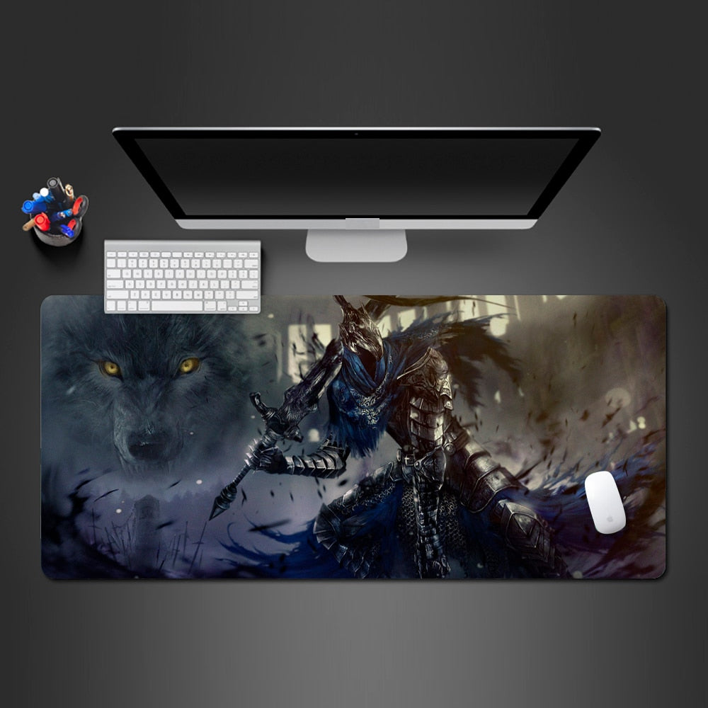 Allleftout Dark Wolf Knight Desk Pad