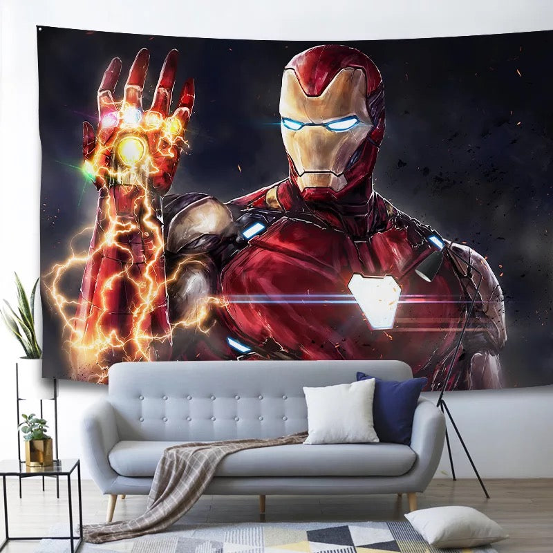 Marvel Iron Man Avengers Wall Decor Hanging Tapestry Home Bedroom Living Room Decorations