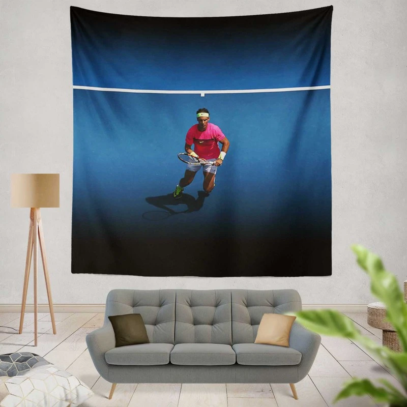 Passionate Tennis Player Rafael Nadal Tapestry