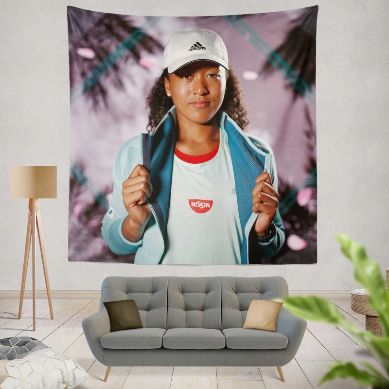 Naomi Osaka Powerful WTA Tennis Player Tapestry