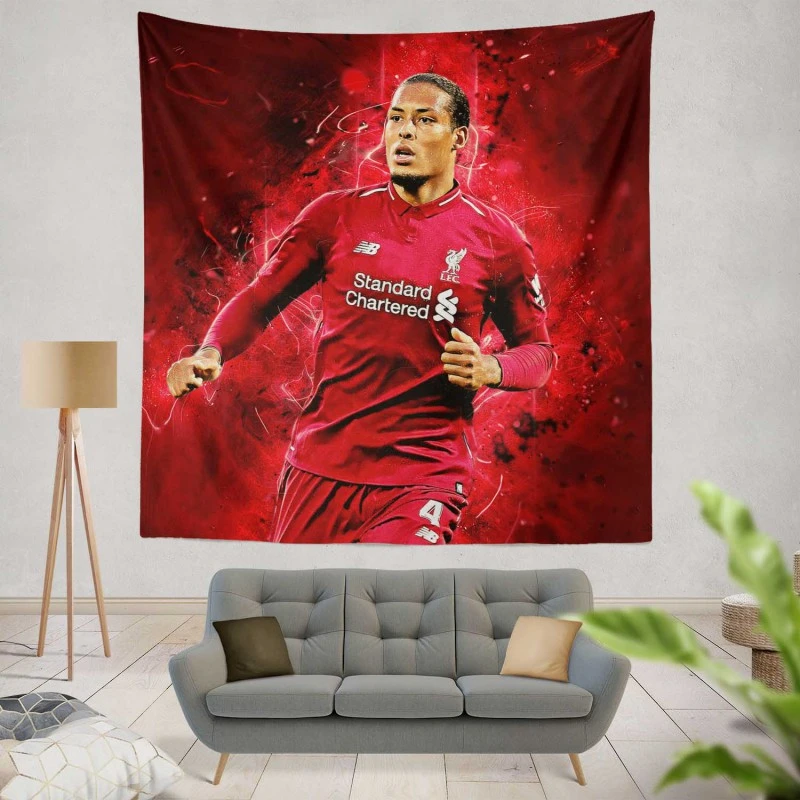 Excellent Dutch Football Player Virgil van Dijk Tapestry