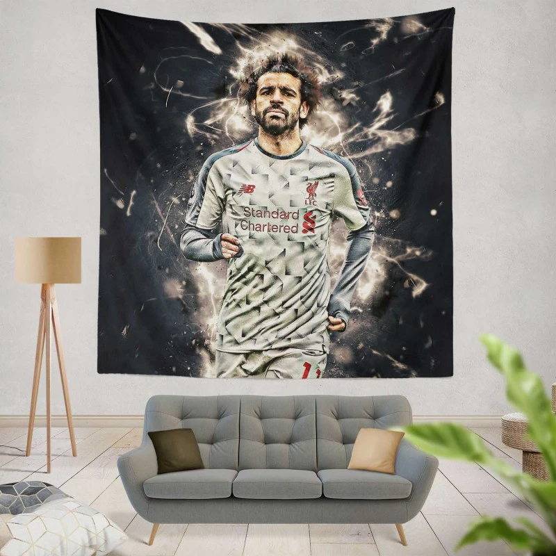 Mohamed Salah Ghaly Euphoric Footballer Player Tapestry