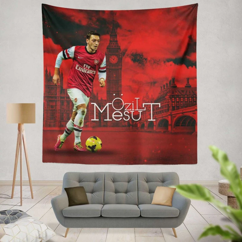 Arsenal Football Player Mesut Ozil Tapestry