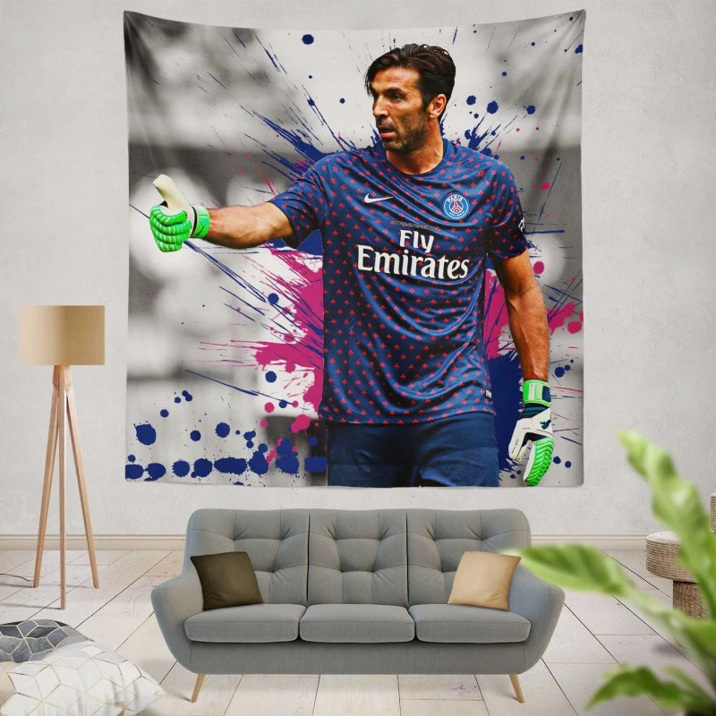 Gigi Buffon Top Ranked PSG Football Player Tapestry