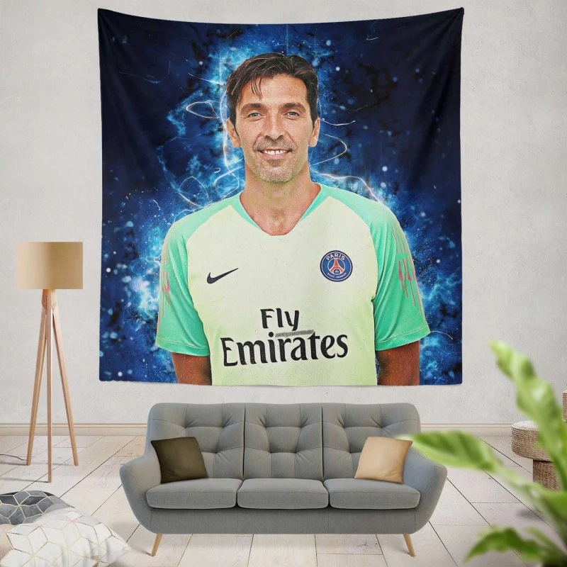 Gigi Buffon Exellelant Goalkeeper in PSG Tapestry