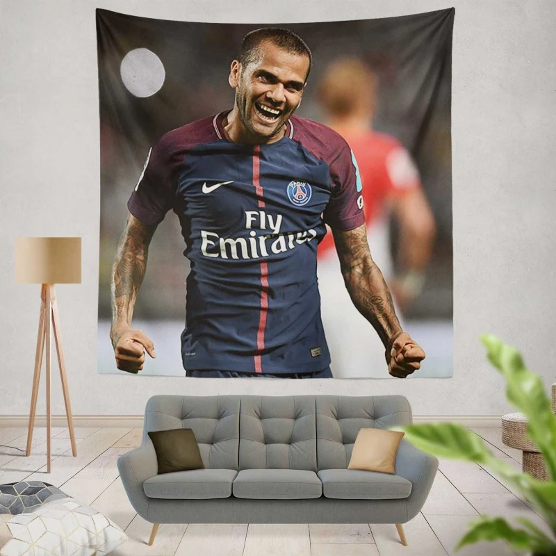 Strong Barcelona Football Player Dani Alves Tapestry