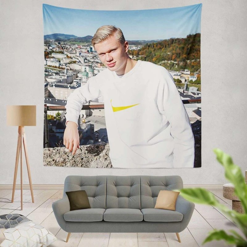Erling Haaland Norwegien Professional Player Tapestry